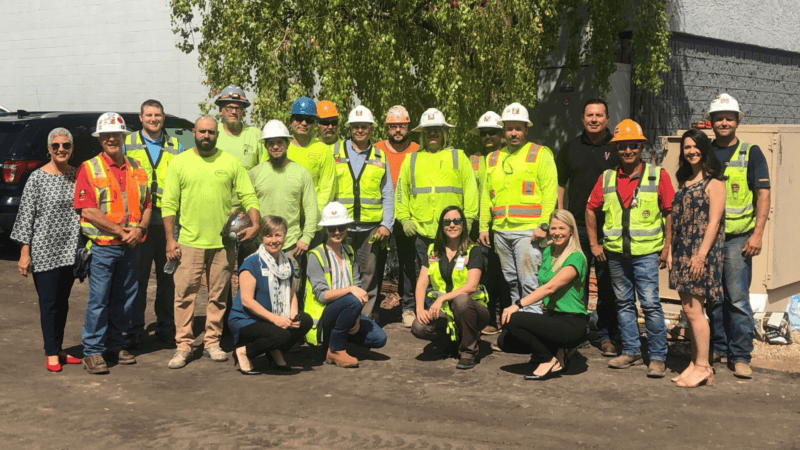 NPFY staff with members of our dedicated construction team!