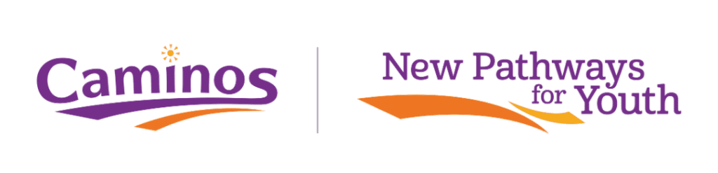 Caminos and New Pathways for Youth partner logos displayed side by side